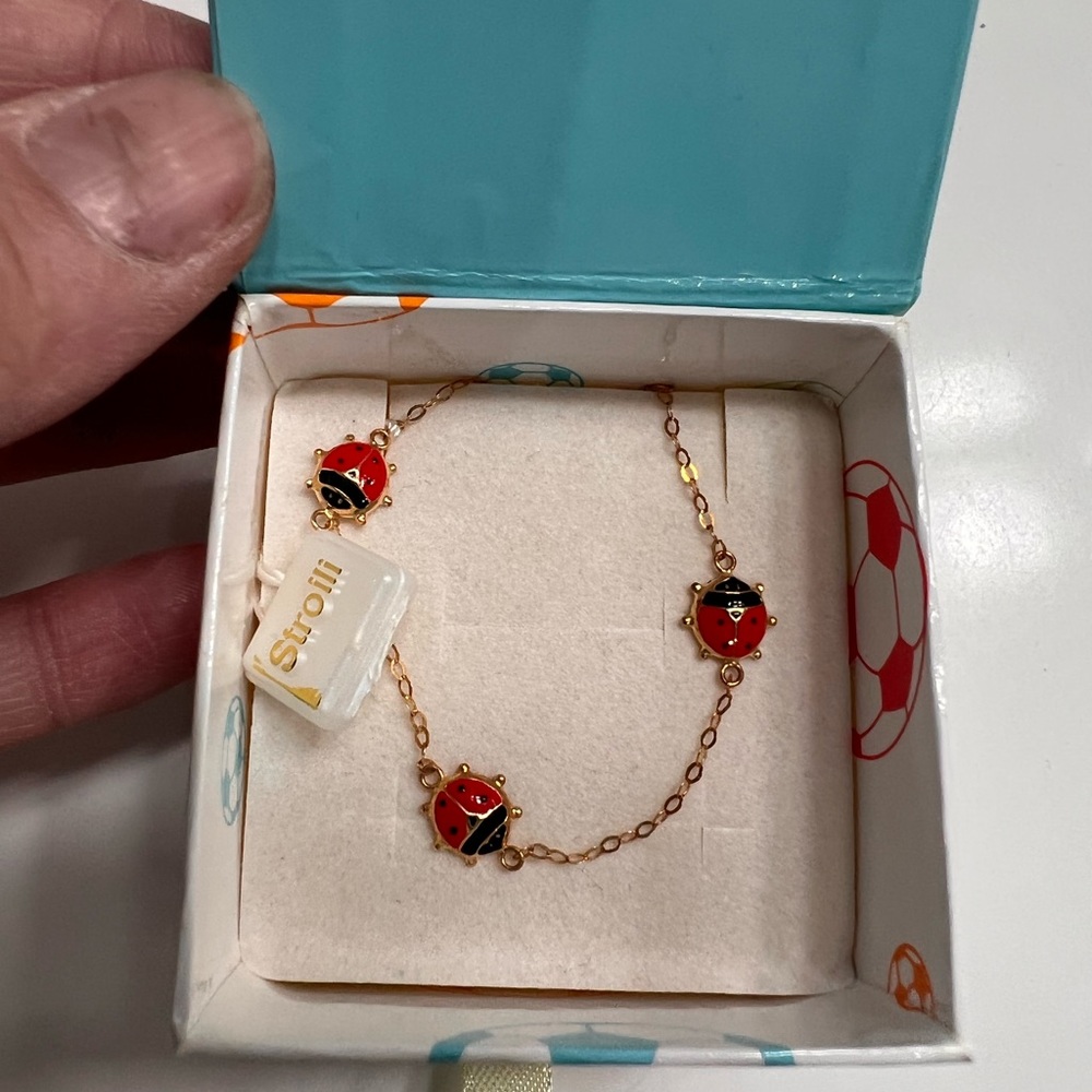 18k gold child bracelet ladybugs